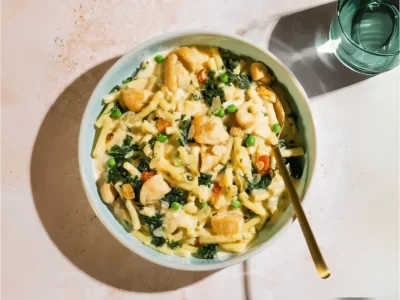 Macaroni met Kip en Spinazie